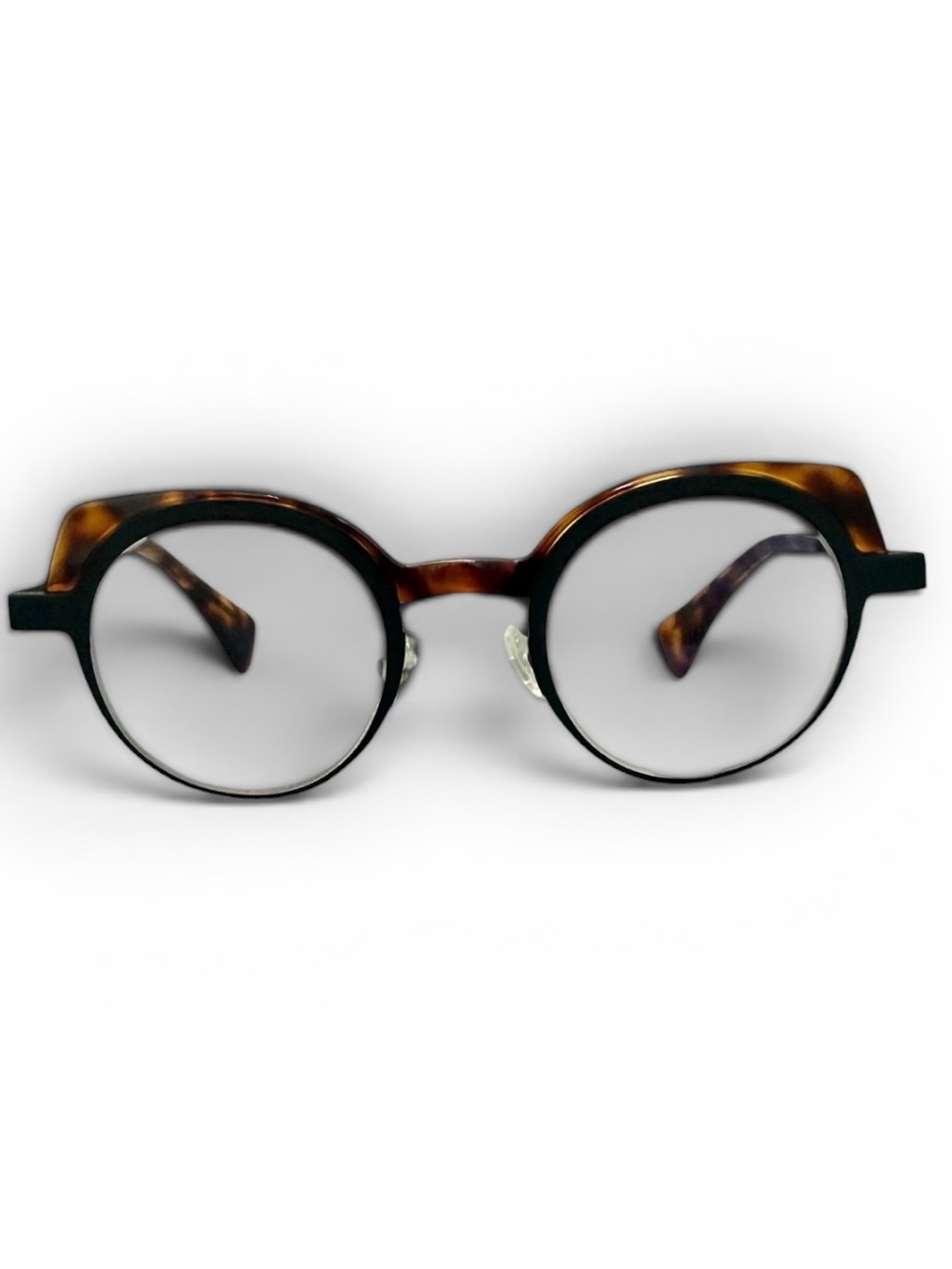 Frederic Beausoleil Round Tortoiseshell and Black Glasses Frames